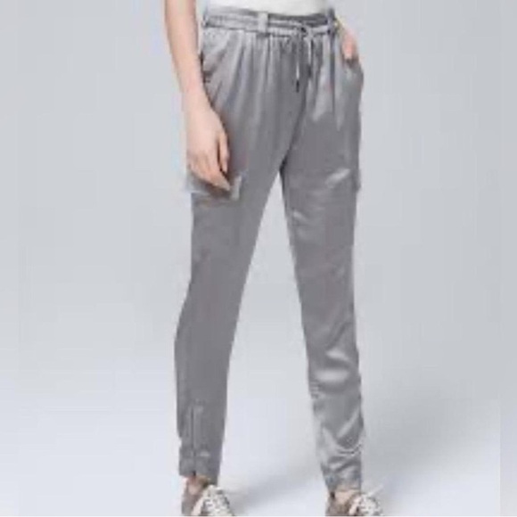 White House Black Market Gray Track Pants with Relaxed Fit - Picture 1 of 9